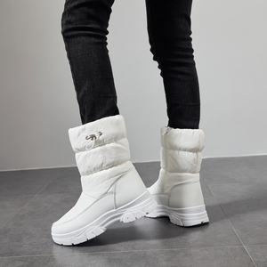 Оптовая продажа, теплые зимние водонепроницаемые ботинки с меховой подкладкой и молнией - Product Image 6