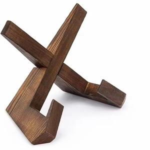 Farmhouse Rustic Handmade Wooden <strong>Recipe</strong> Holder Sturdy Cook Book Wood Stand for Kitchen Counter - Product Image 3