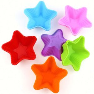 Moule à gâteau en silicone personnalisé avec logo, forme étoile 7 cm, coloré, pour muffins et cupcakes, DIY OEM/ODM - Product Image 1