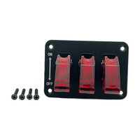 Interrupteur d'allumage modifié à bascule en métal avec panneau LED à trois positions pour course automobile, compatible 12V 24V OLIVER