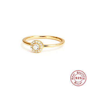 Trendy S925 Sieraden Stralende Cutting 18K Goud Micro Setting 0.1 Karaat Moissanite Ring - Product Image 2