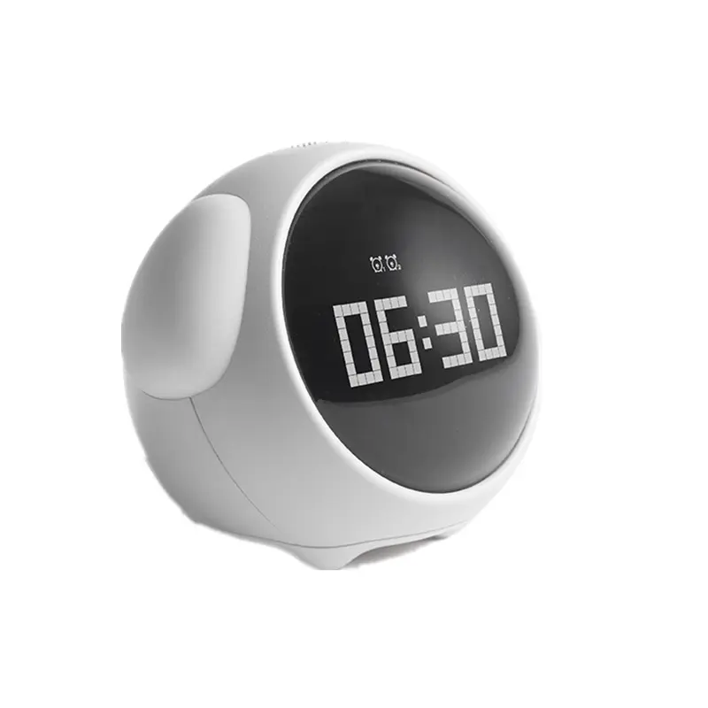 Çocuk çocuklar için LED dijital Alarm saat akıllı sevimli masa saati gece işık Emojis saat
