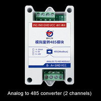 Módulo de Entrada Analógica de 0-5V 0-10V 4-20mA a Salida RS485, Convertidor de Señal de Entrada Analógica a 485