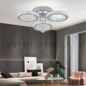 Lámpara de techo de cristal LED con anillo creativo moderno, superventas transfronterizo Simple para estudio, comedor, iluminación de acero inoxidable - Product Image 6