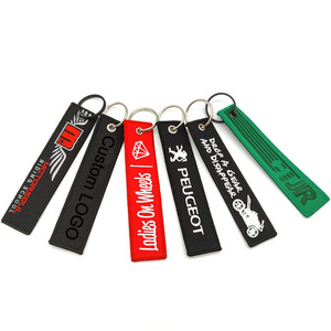 Llavero Jet Tag Personalizado de Doble Cara con Logotipo Grabado, Llavero Bordado, Etiqueta Tejida, Llaveros de Tela en Blanco, Llavero Jet Tag, Mosquetones - Product Image 4