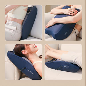 Almohada de Masaje con Soporte para Cuello y Cintura, Calefacción Infrarroja USB, Vibración, Masaje de Amasamiento, Rectangular Trapezoidal, Cuero PU - Product Image 1