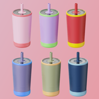 Gobelet de voyage réutilisable en acier inoxydable color-block anti-déversement pour café glacé et boissons froides avec paille