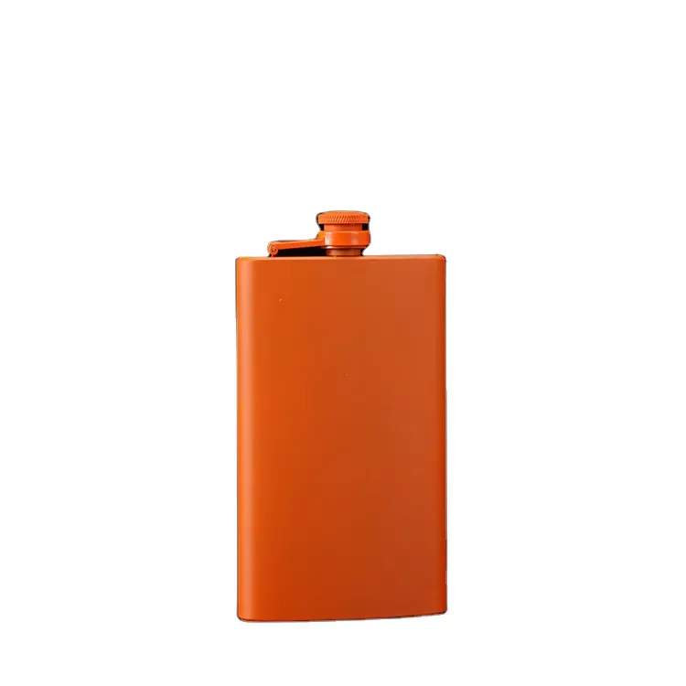100 ml 150 ml 200 ml 250 ml 300 ml matter orangefarbiger alkoholbehälter pulverbeschichtete weinflasche edelstahl-hipflasche