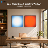 Boîte à lumière RGB, cadre en aluminium rectangulaire transparent, éclairage latéral, rétroéclairage, contrôle de la luminosité, montage mural, décoration intérieure