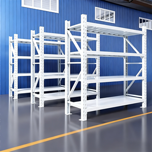 Étagère de rangement de garage 500 kg, rayonnages de stockage d'entrepôt empilables, certifiés CE, en acier léger, étagères métalliques réglables sans boulons - Product Image 2