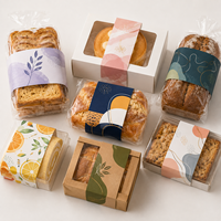 Manchon en papier couché recyclable imprimé sur mesure avec étiquette rectangulaire, emballage alimentaire pour boulangerie et biscuits, impression offset du logo
