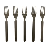 Ensemble de fourchettes, cuillères et couteaux jetables en plastique noir et blanc PS/PP transparent, en vrac, pour fêtes, modèle Hong Er CU210/CU211/CU212