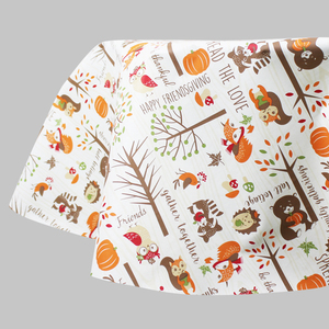 30 Years Factory Eco-Certified Custom Hallows PEVA <strong>Round</strong> Tablecloth Waterproof Flannel Back <strong>Table</strong> Cover OEM For US EU Retailers - Product Image 4