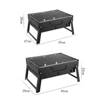 Barbecue portable pliable en acier inoxydable résistant à la chaleur, avec grille amovible, pour charbon de bois – Offre spéciale