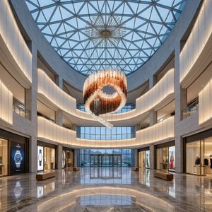 Lámpara de Araña Moderna de Cristal, Gran Tamaño, para Vestíbulo de Hotel, Luz LED Blanca Cálida, Control Remoto, Regulable, E27 - Product Image 2
