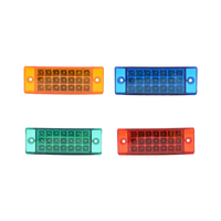 Feu de position latéral rectangulaire robuste 12V-24V pour camion, LED multicolore, clignotant et constant, étanche, lampe d'avertissement pour camion