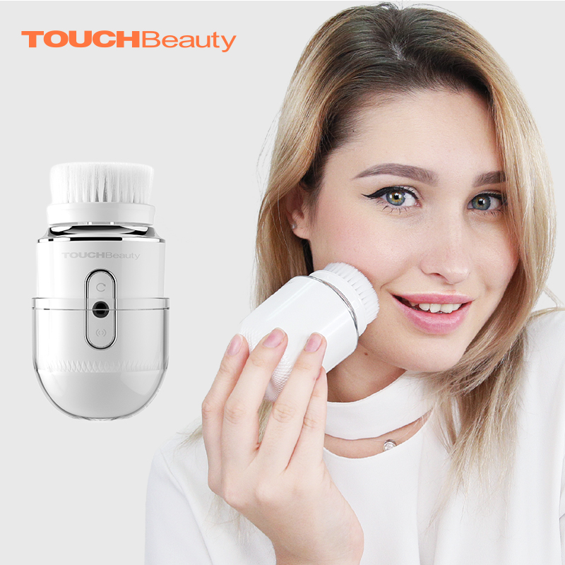 TOUCHBeauty Portable 360° Rotating Electric Facial Cleansing Brush IPX6 Waterproof Soft Synthetic Handheld Face Cleaning Brush