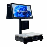 Báscula Electrónica para Carnicería CSS, Caja Registradora POS Multi-Idioma con Pantalla Táctil, Impresora de Etiquetas de Código de Barras, Reconocimiento por IA