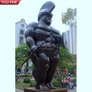 YOUFINE - Estatua de Gladiador Abstracta Grande Personalizada al Estilo Botero, Fundida en <span class=keywords><strong>Bronce</strong></span>, para Galería de Arte y Jardín de Mansión - Product Image 3