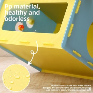 Maison <span class=keywords><strong>pour</strong></span> <span class=keywords><strong>chat</strong></span> interactive double couche style rétro, en PP, avec griffoir, <span class=keywords><strong>pour</strong></span> chats d'intérieur, <span class=keywords><strong>pour</strong></span> jouer et dormir toute l'année - Product Image 5