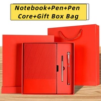 Ensemble de carnet de notes A5 de luxe personnalisé, aspect cuir PVC/PP souple, outils de voyage d'affaires, stylo, thermos, parapluie, batterie externe, accessoire de bureau