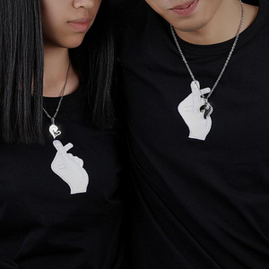 Holesale holeart ououple endant Ant ecklace agagnetic taintainless teteel atatching eckecklaces for ououples - Product Image 2