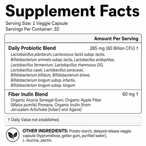 Cápsulas de Probióticos Diarios VitaHall OEM de Marca Privada, 60 Mil Millones de UFC, 12 Cepas, Apoyo para la Salud Intestinal, 60 Unidades - Product Image 2