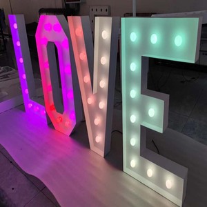 HONGSEN Lettere Luminose RGB Giganti da 2, 3, 4 Piedi per Matrimoni, Casa, Centro Commerciale, Parco, Lettere Luminose a Forma di Cuore - Product Image 1