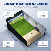 Simulateur de baseball basé sur les données, système d'entraînement et de divertissement au battement en salle avec capteur de caméra haute vitesse et jeu multijoueur