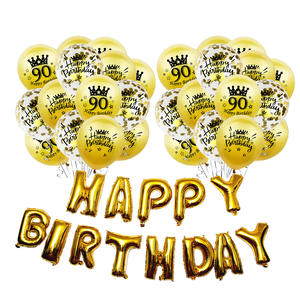 Ballon confettis doré ballon de nombre d'un an adulte joyeux anniversaire Film d'aluminium ballon décoration de fête - Product Image 6