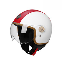 Casque de moto électrique classique rétro universel quatre saisons en cuir pour hommes et femmes, idéal pour le commerce international