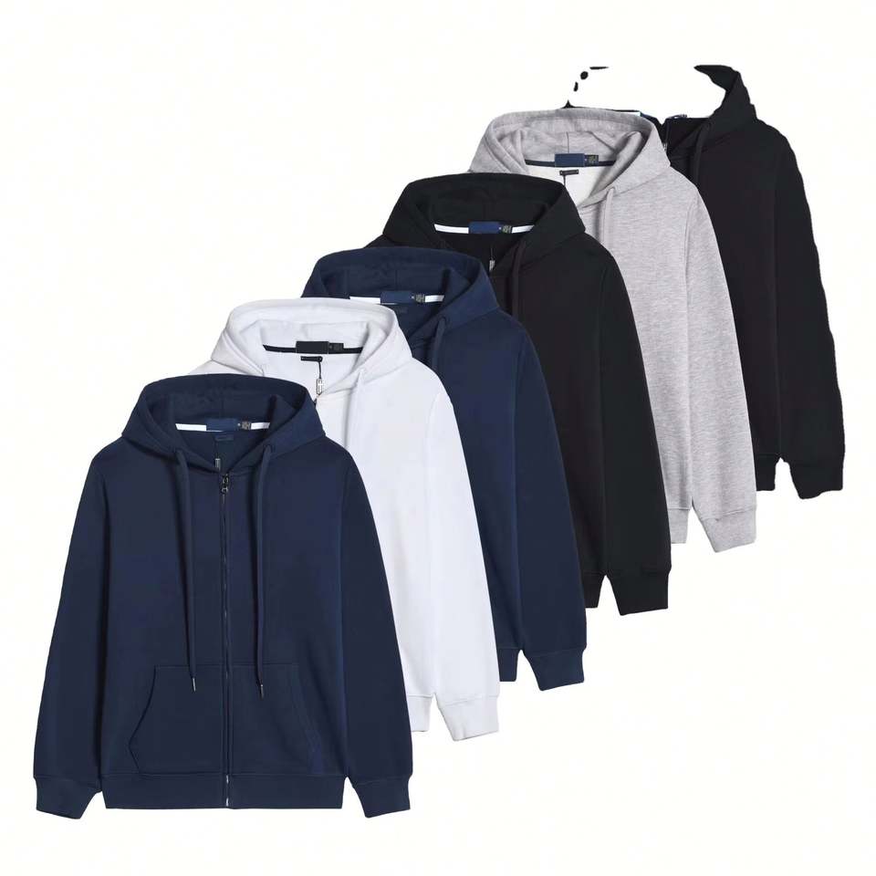 2025 New Yk Designer Style Casual Hooded Zip Jacket For Men Ralph 100% Cotton High Weight Lauren Vintage Men High Quality Jacket