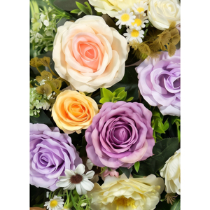 Ramo de Flores Artificiales Mixtas, Arreglo Floral Decorativo con Rosas y Hojas Verdes para Decoración del Hogar, Coronas y Guirnaldas - Product Image 5