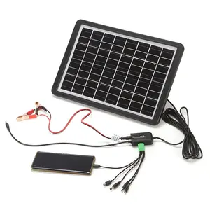 Portable solar panel power charger for cellphone and electronic products with 5 in 1 charging 3W 8W 6V solar battery charger