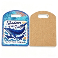 Vente en gros de dessous-de-plat rectangulaires en céramique motif baleine, personnalisés, résistants à la chaleur, écologiques, antidérapants, avec trou de suspension, pour cuisine, 8 mm