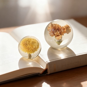 Résine Artisanat Fleur Séchée Rose Peint À La Main Presse-papiers Saint Valentin Nouvel An Chinois Papeterie De Bureau Souvenir Cadeau - Product Image 4