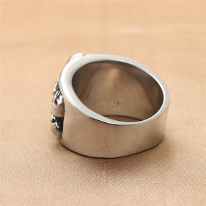 <b>Skull</b> <b>Ring</b> Men's Punk Style Stainless Steel Silver Color Retro Trendy Jewelry Gift 213007 - Product Image 3