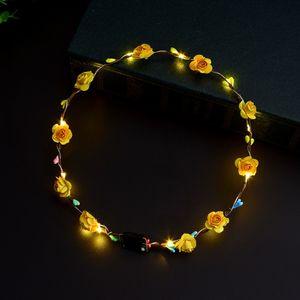 Diadema con Corona <span class=keywords><strong>de</strong></span> Flores LED <span class=keywords><strong>de</strong></span> Colores, <span class=keywords><strong>Aro</strong></span> Luminoso para el Cabello, Juguete Decorativo para Fiestas - Product Image 3