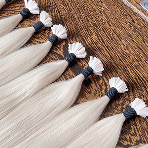 Venta al por mayor de extensiones de cabello de queratina con cutícula alineada virgen Micro U Tip doble dibujado Remy europeo 100% cabello humano teñido blanqueado - Product Image 5