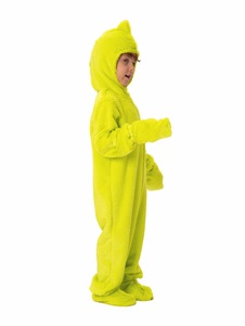 儿童圣诞绿色小偷角色扮演服装柔软长袖件睡衣服装连身衣角色扮演派对套装配帽子围巾 - Product Image 3