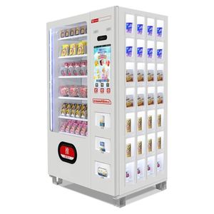 Distributeur automatique professionnel de snacks et boissons, avec machine à café froid et distributeur de barbe à papa, équipé de casiers - Product Image 2