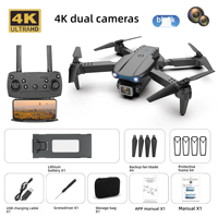 Drone E99 à moteur brushless, triple caméra 4K HD, évitement d'obstacles sur 3 côtés, conception pliable en plastique, reconnaissance visuelle IA