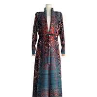 Robe arabe Three Little Houses, automne 2026, manteau long à manches longues haut de gamme, cape avec imprimé modeste, mode commerce extérieur
