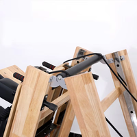 Reformer Pilates pliable en bois d’érable avec pieds réglables Machine de fitness professionnelle pour studio et maison