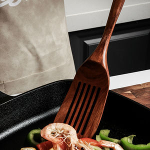 Acacia Wood Spatula Set 2 Pcs Long Handle Non Stick Oven Safe For Kitchen Wok Cooking Utensils - Product Image 3