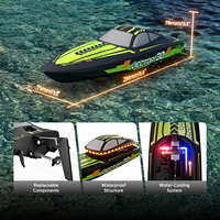Mini Barco de Control remoto impermeable doble paleta 2 canales recargable 2,4 Ghz RC alta lancha rápida juguetes para niños