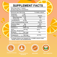Comprimés effervescents de vitamine C et de zinc à marque privée OEM, saveur orange, 20 comprimés par tube, soutien immunitaire et antioxydant