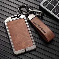 Nouvelle coque de protection pour clé de voiture en alliage de zinc et cuir avec NFC pour Tesla Model Y Model 3, accessoires intérieurs de voiture