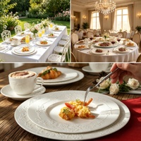 Assiette plate en porcelaine blanche de luxe, style nordique minimaliste, élégante, pour la maison, les restaurants et les cadeaux d'affaires