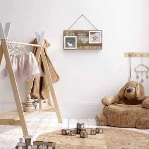Cadre photo rustique en bois pour bébé, double cadre photo « Amour à l'instant » - Product Image 4